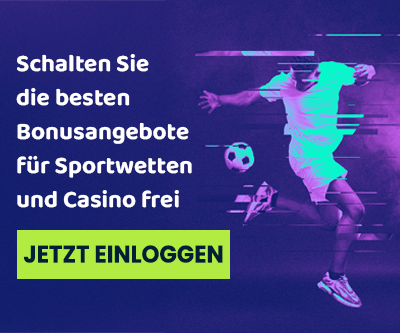 Sportler in Bewegung mit Hinweis auf Bonusangebote