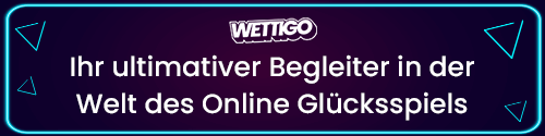 Informationsbanner zur Online Glücksspiel Plattform